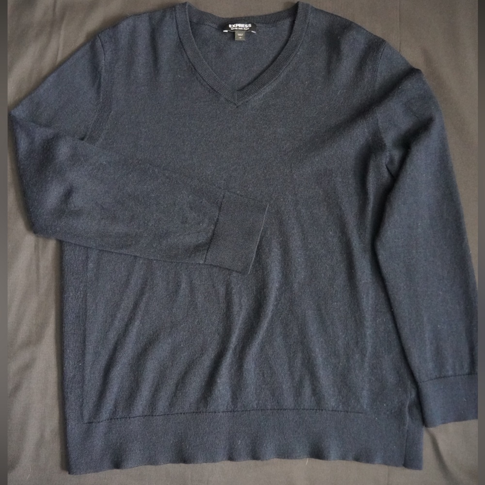 Express navy blue V-Neck Sweater